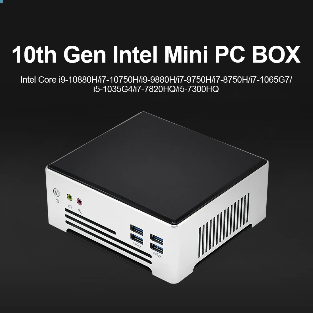 Topton 10th Gen Mini PC Intel Core i9 10880H i7 10750H 2 * LAN 2 * DDR4 64GB 2 * M.2 NVMe SSD computadora de escritorio Nuc Windows 10 Linux