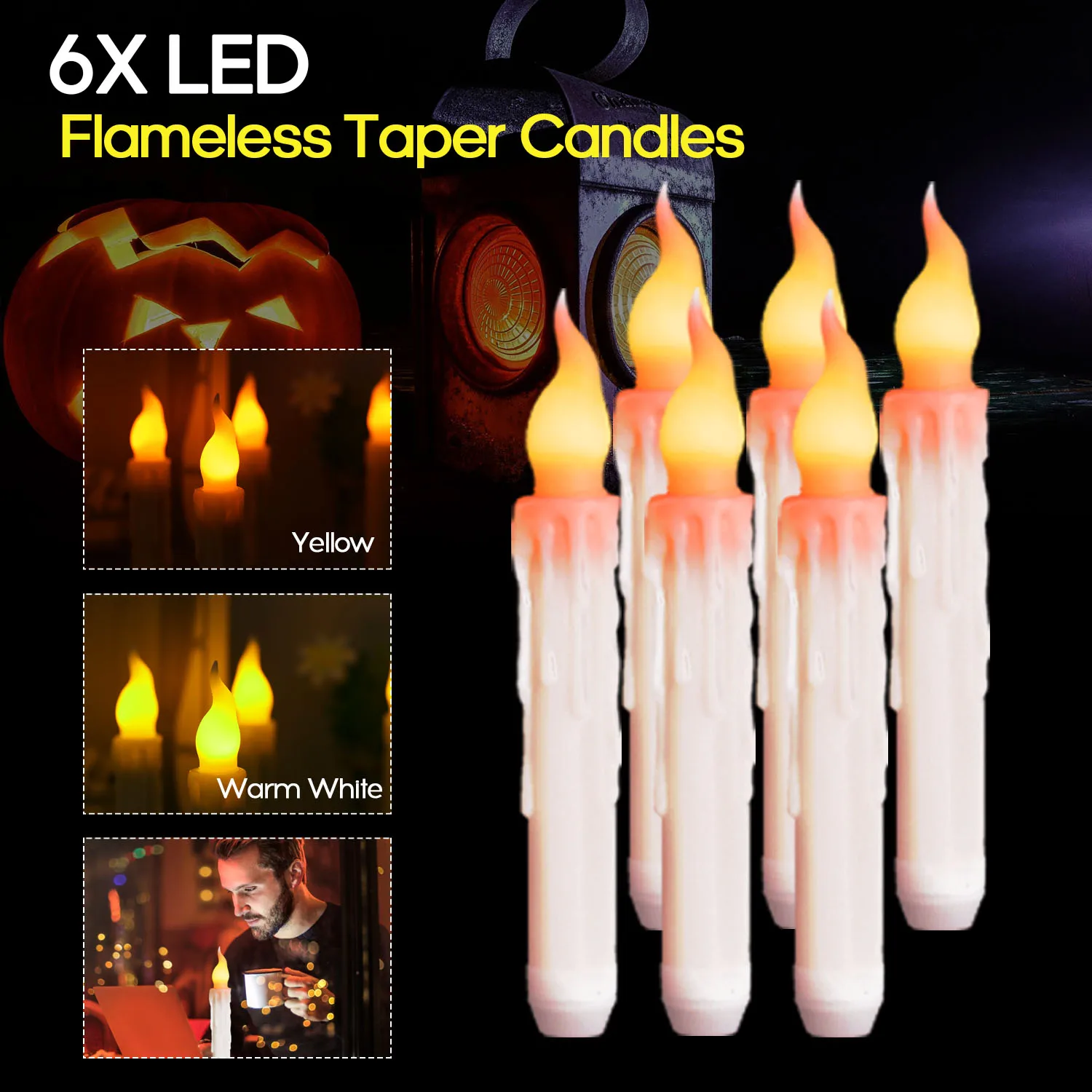 6 шт. светодиодный мерцающий светильник с пультом дистанционного управления