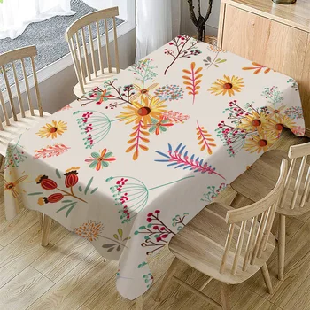 

Cotton Linen Table-Cloth Color Flower Tablecloth Kitchen Decorative Table-Cover New Nordic Tropical Green Leaves Picnic Dining