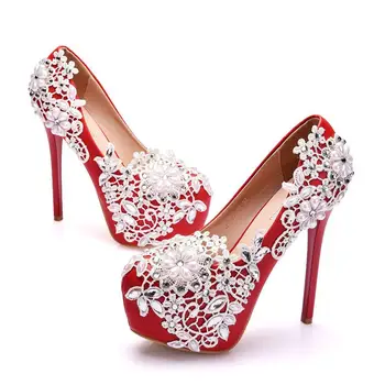 

Woman 14cm Glitter High Heels Sequins Scarpins Pumps Female red Escarpins Lady Party Wedding Scarpins Shoes
