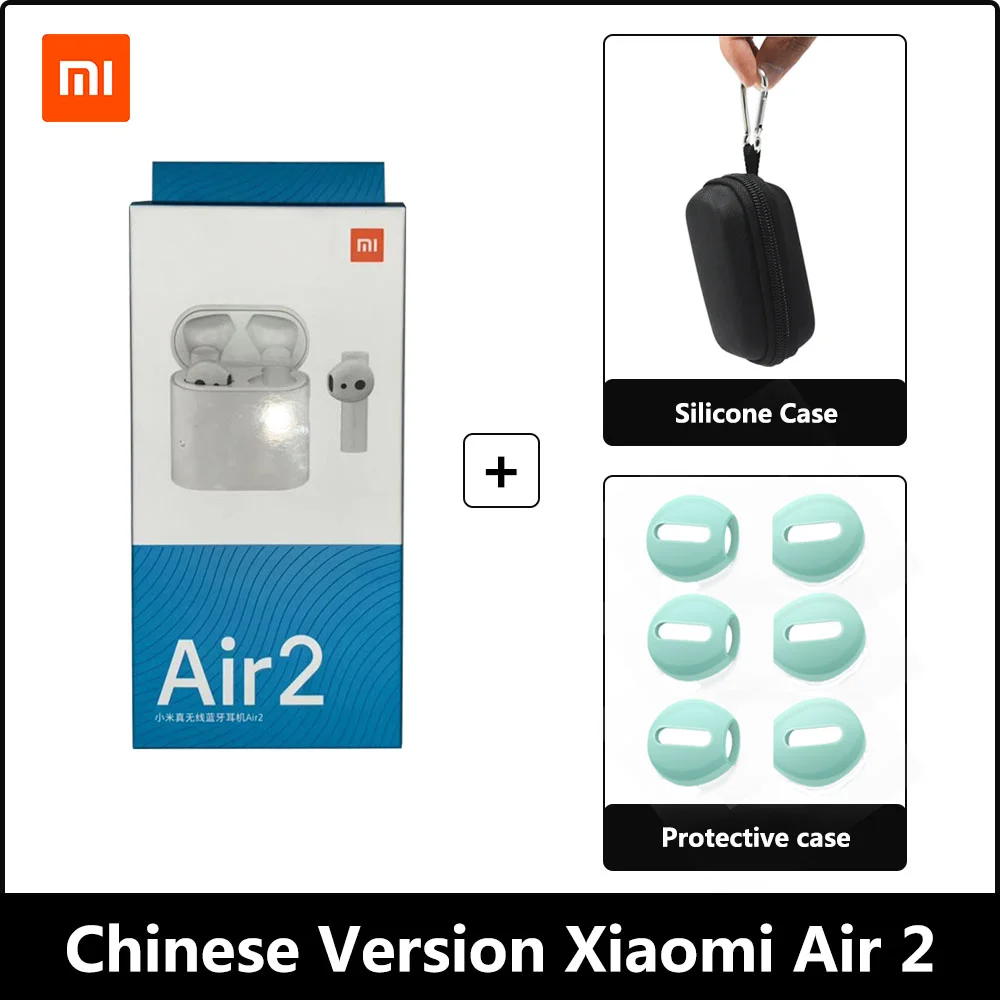 green silicone shell Oringinal Xiao mi Airdots Pro 2 беспроводные наушники TWS mi True Earbuds 2 LHDC Tap стерео управление Dual mi C ENC с mi c Handsfree - Цвет: green silicone shell