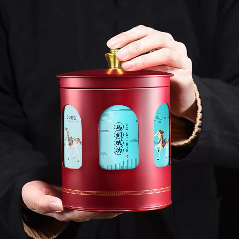 

Tea Tin Cans Canddy Containers Large Capacity Gift Packaging Box Tinplate Cans