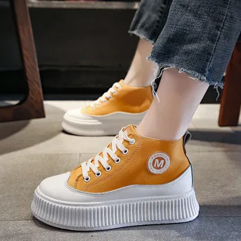 

Spring/Autumn new luxury canvas shoes women flat student board shoes girl tennis sneakers breathable sports platform sneakers