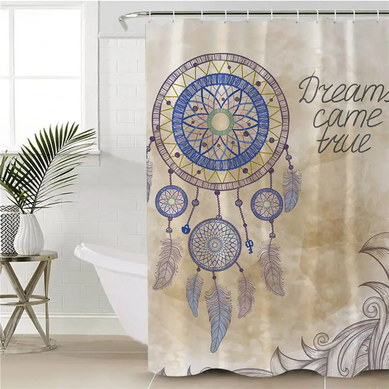 2 Постельные принадлежности Outlet Dreamcatcher декоративная занавеска для душа Водонепроницаемая Акварельная богемная занавеска для ванной с крюком для ванной комнаты 180x180 - Цвет: 2