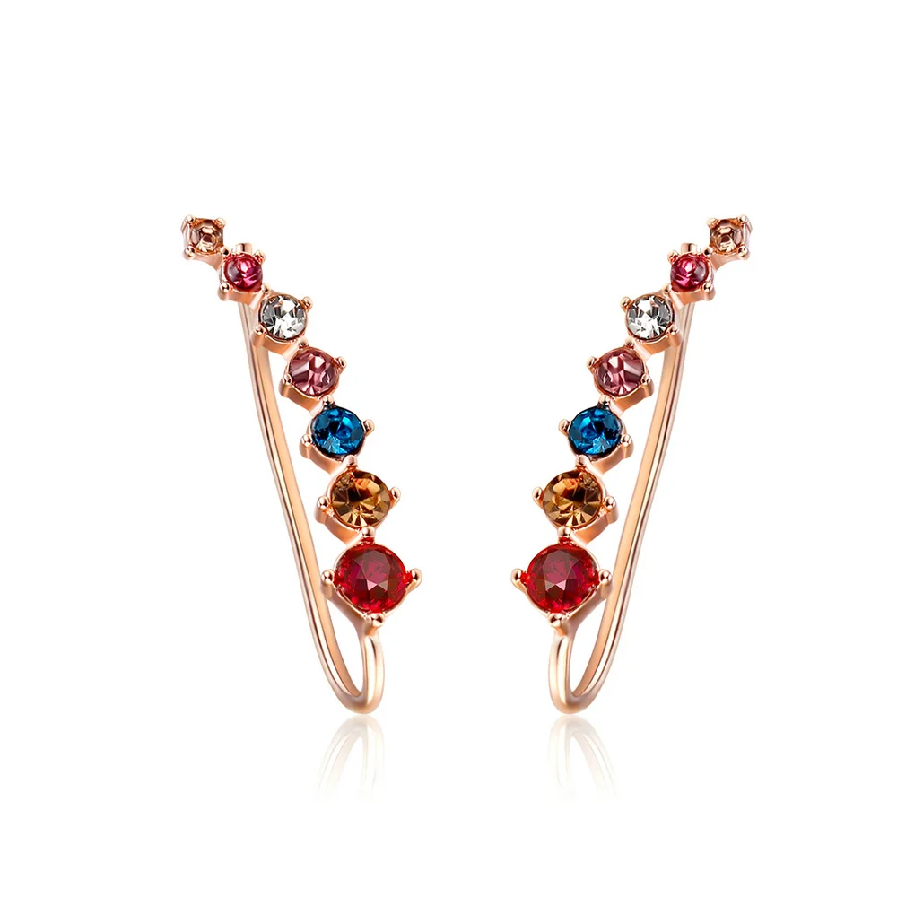 RoseGold Multi 4 стиля, элегантные серьги-клипсы с ушками в форме звезды для женщин, модные ювелирные изделия из металлического сплава, кубического циркония, пирсинг, вечерние, юбилейные - Окраска металла: RoseGold Multi