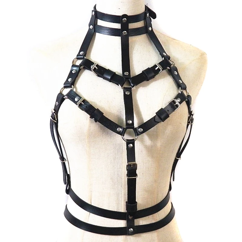 

Adjustable Bandage Costume PU Leather Belts Unisex Sexy Body Chest Harness Chest Strap Sexy Erotic Lingerie For Women Men