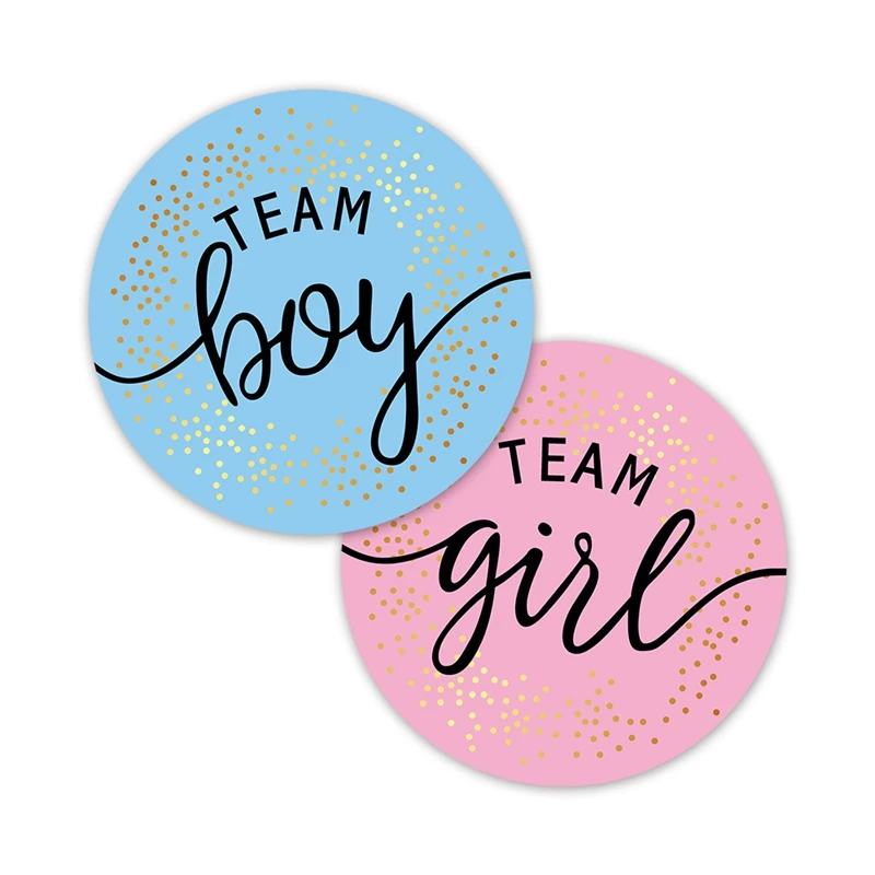 60/120pcs Team Boy Team Girl Stickers Boy or Girl Sticker for Gender Reveal Party Decoration Baby Shower Supplies Gift Box Label gender reveal backdrop pink boy or girl baby shower birthday party photography background photo studio banner cake table decor