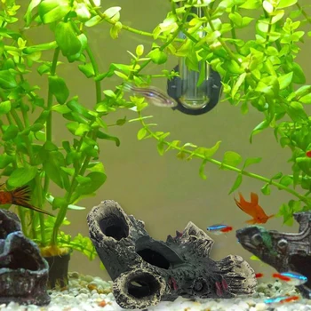 

Aquarium Reptile Habitat Fish Evasion House Rockery Tree Head Landscaping Decor Hiding Cave Resin Hollow Simulation Tree
