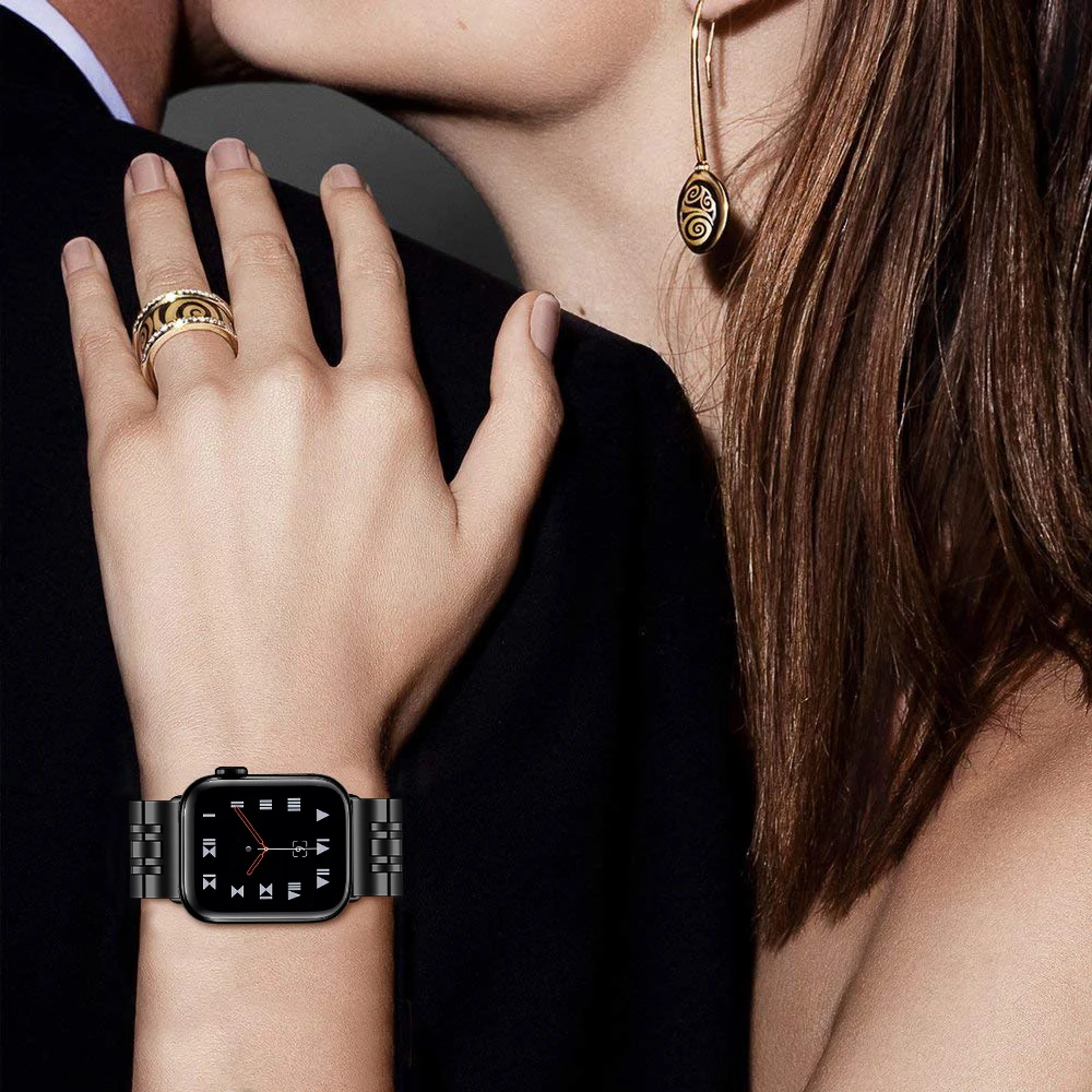 Joyozy для женщин и мужчин Сменный ремень для Apple Watch ремешок 40 мм 44 мм 38 мм 42 мм ремешок из нержавеющей стали для Apple Watch серии 5 4 3 2