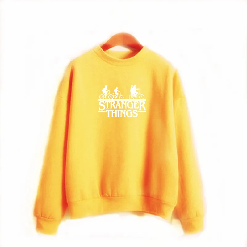 yellow-A1-W Толстовки с надписями для женщин с принтом «странные вещи»; kawaii; крутая одежда в стиле хип-хоп для девочек; весеннее пальто; толстовка с джокером; зимняя куртка - Цвет: yellow-A1-W