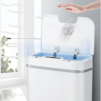 

12L Automatic Sensor Dustbin Smart Sensor Trash Can Induction Waste Bin PP Plastic Eco-Friendly Dustbin Household Trash Black