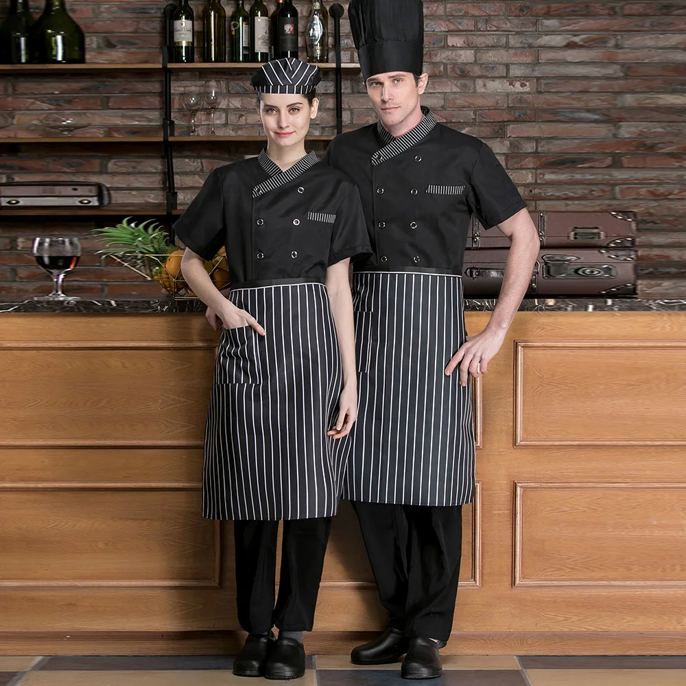 Unisex restaurant uniform short sleeve hotel chef Uniform Breathable Kitchen Chef Jacket catering cook Food Service work clothes
