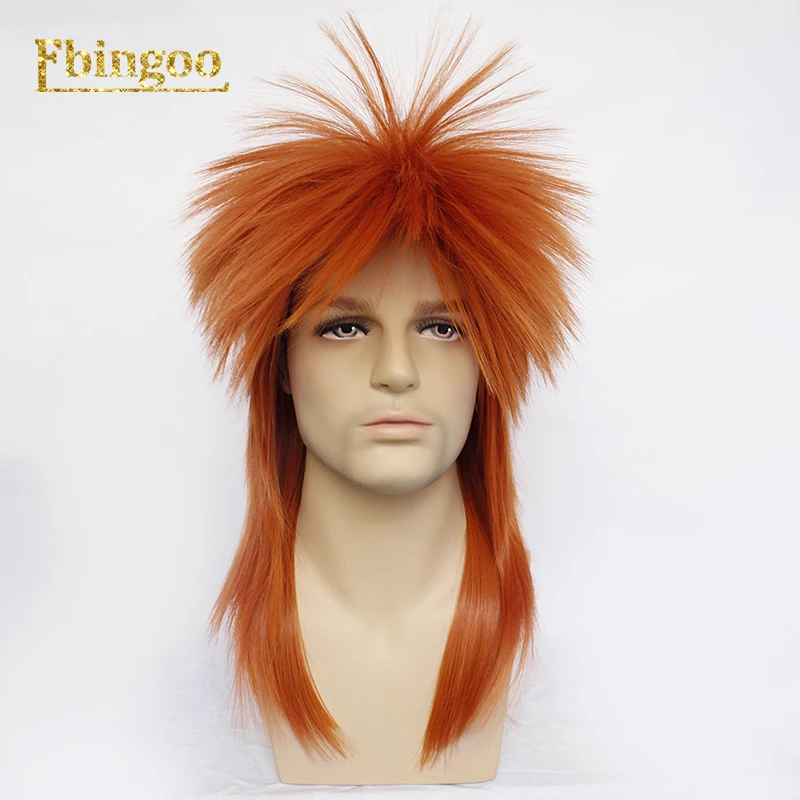 Ebingoo Hair cap+ 70s 80s Hallween Металл рокер диско парик для мужчин блонд длинные прямые синтетические Косплей Mullet парик для мужчин и женщин