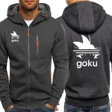 Лидер продаж; сезон осень; толстовки с Драконий жемчуг; Мужская модная толстовка на молнии с капюшоном; куртка Гоку в стиле аниме; Повседневная Японская уличная одежда в стиле Харадзюку