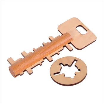 

Wooden Toy Unlock Puzzle Key Classical Funny Kong Ming Lock Toys Intellectual Educational For Children Adult