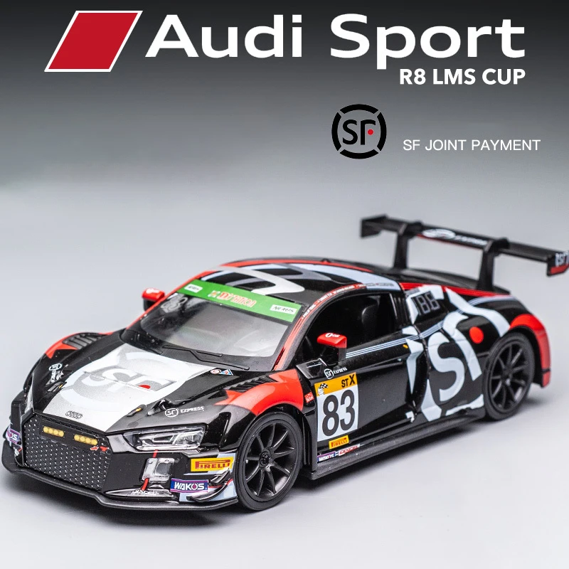 Schaal gegoten auto 1:32 Voor AUDI R8 Spoor Legering Racewagen Model