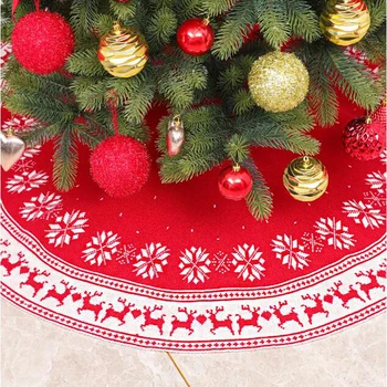 

Diameter 120cm Christmas Tree Skirt Snowflake Pattern Round Home Decor Xmas Festive Accessories