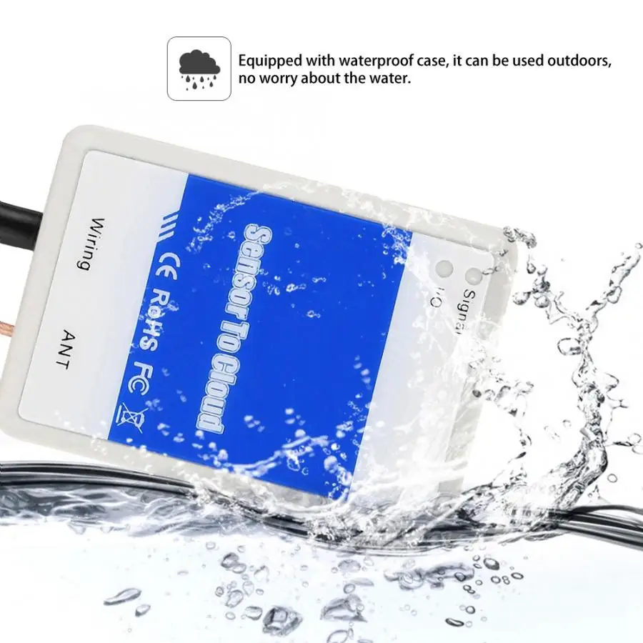 Компактный водонепроницаемый датчик передачи сигнала в облачный GSM GPRS модуль связи в реальном времени IoT 100-240 В