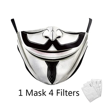 

Classic Clown 3D printing Funny Face Mask For Women Men PM2.5 Dust Mouth Mask Washable Reusable Mouth Cover Fashion Fabric Masks