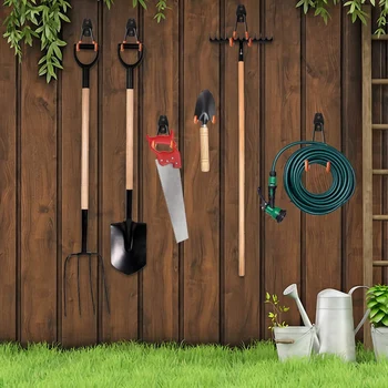 

BESTSteel Garage Storage Utility Double Hooks, Heavy Duty Ladder Wall Hooks for Organizing Power Tools, Rust Resistant Non-Slip,