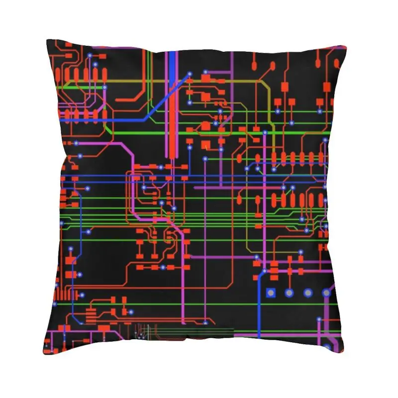 

Nordic Style Geek Computer Circuit Board Throw Pillow Cover Home Decor Programmer Hacker Tech Cushion Cover 40x40cm For Sofa