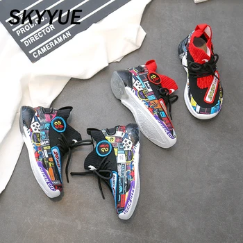 

Kids High Sport Sneakers Children Slip On Casual Sneakers Boys Brand Running Shoes Baby Girls Chunky Sneakers Trainers Spring