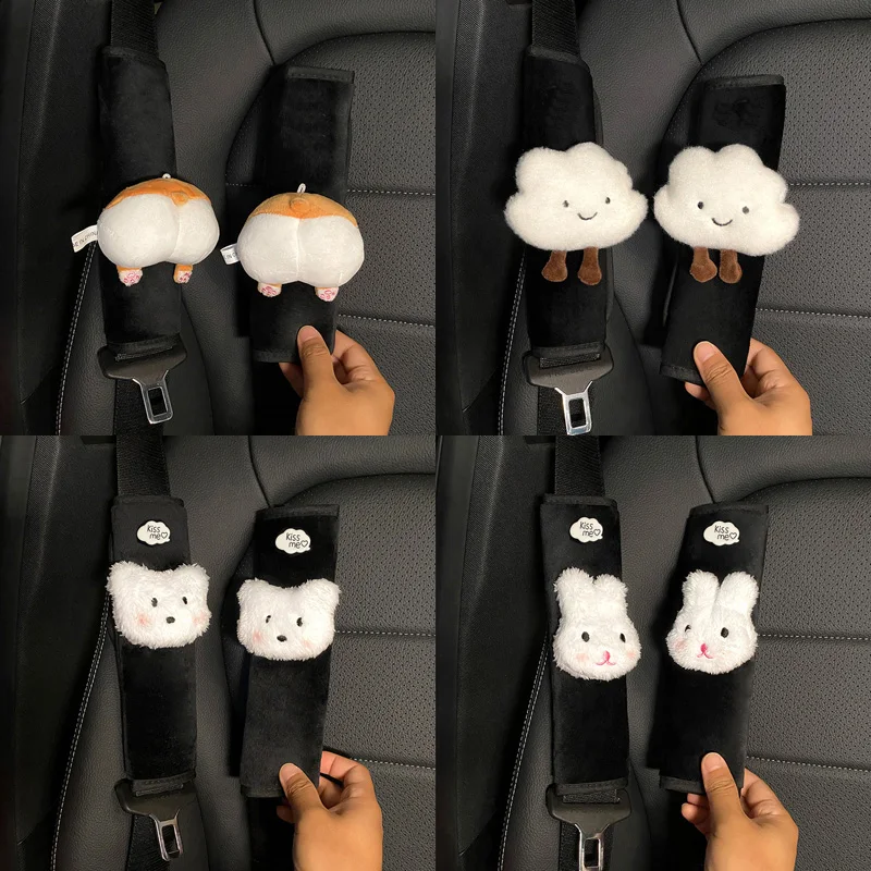 

Cute Cartoon Plush Car Seat Belt Cover Shoulder Cushion Style Animal Seatbelt Shoulder Pads Children Protector Car Accessories