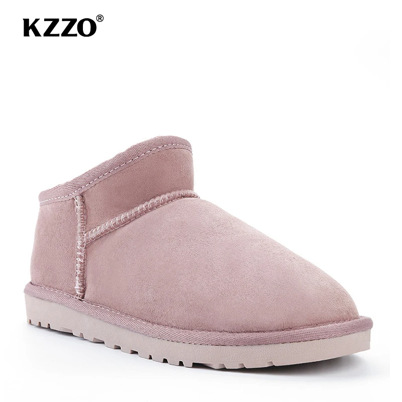 Lady Shoes Snow-Boots Sheepskin Real-Fur Mini Genuine-Leather Women Ankle Winter Wool