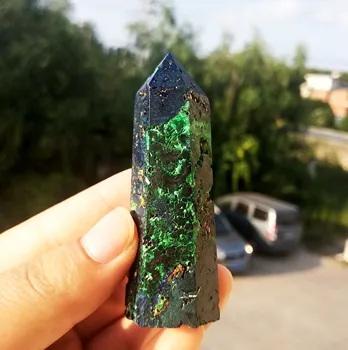 

Beautiful Rare Malachite Azurite Obelisk Healing Crystal Stone Point For Home Decoration