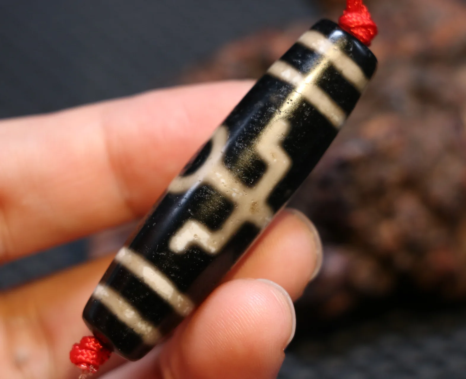 

Ultra Energy Tibetan old Agate Guiren Tairen Man Totem dZi Bead Pendant Amulet A Lkbrother Sauces Top Quality