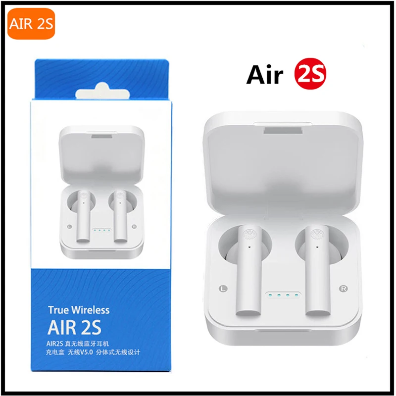 Novo ar 2s tws sem fio bluetooth fone de ouvido ar original 2s redução ruído controle toque zero atraso display led para xiaomi redmi