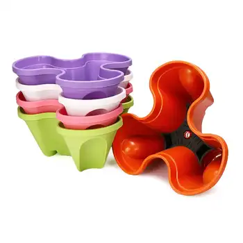 

5 Colors Plastic Garden Flower Pot Planter Holder Modern Plants Flowerpot Stand Succulent Plant Nursery Pot Garden Decoration