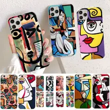 YNDFCNB-funda de teléfono con pintura de Arte Abstracto Picasso para iPhone 11, 12 pro, XS, MAX, 8, 7, 6, 6S Plus, X, 5S, SE, 2020, XR