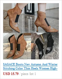 SAGACE/женские модные ботильоны на плоской подошве, с молнией, с круглым носком; повседневные женские ботильоны на толстом каблуке; обувь на высоком каблуке;#45