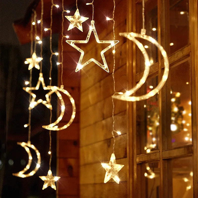 LED Christmas String Lights Garland Fairy Lights Star Lamp Outdoor Curtain Decor for Party Holiday Wedding New Year Decoration