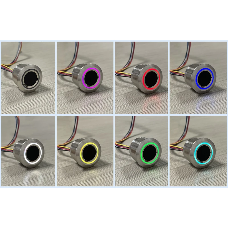 R503-5V Waterproof RGB Ring Indicator LED DC5V Round Capacitive Fingerprint Module Reader 200 Capacity For Windons Linux Arduino