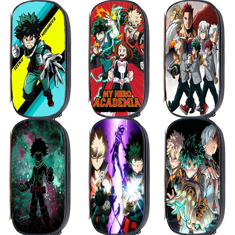 

High Quality My Hero Academia Pencil Bag Kids Deku Pencil Cases Cartoon Pencil Box Teens Anime Stationery Bag Fashion Makeup Bag