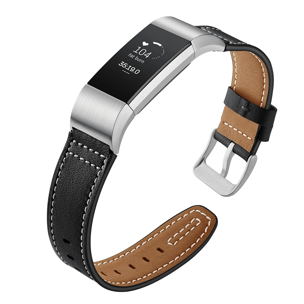 Для FitBit Charge 2 кожаный ремешок браслет с регулируемой длиной дышащая натуральная кожа быстросъемный сменный ремешок для часов