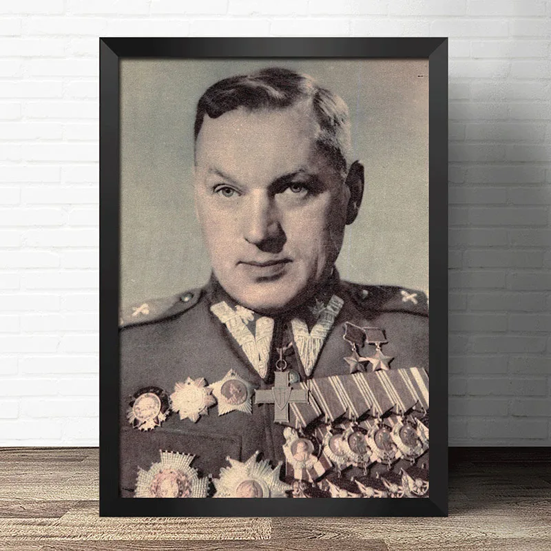 Прозрачный Вторая мировая война генерала Советского Союза плакаты жуков Сталин Классическая картина Настенный декор для комнаты картины ZS215 - Цвет: Прозрачный