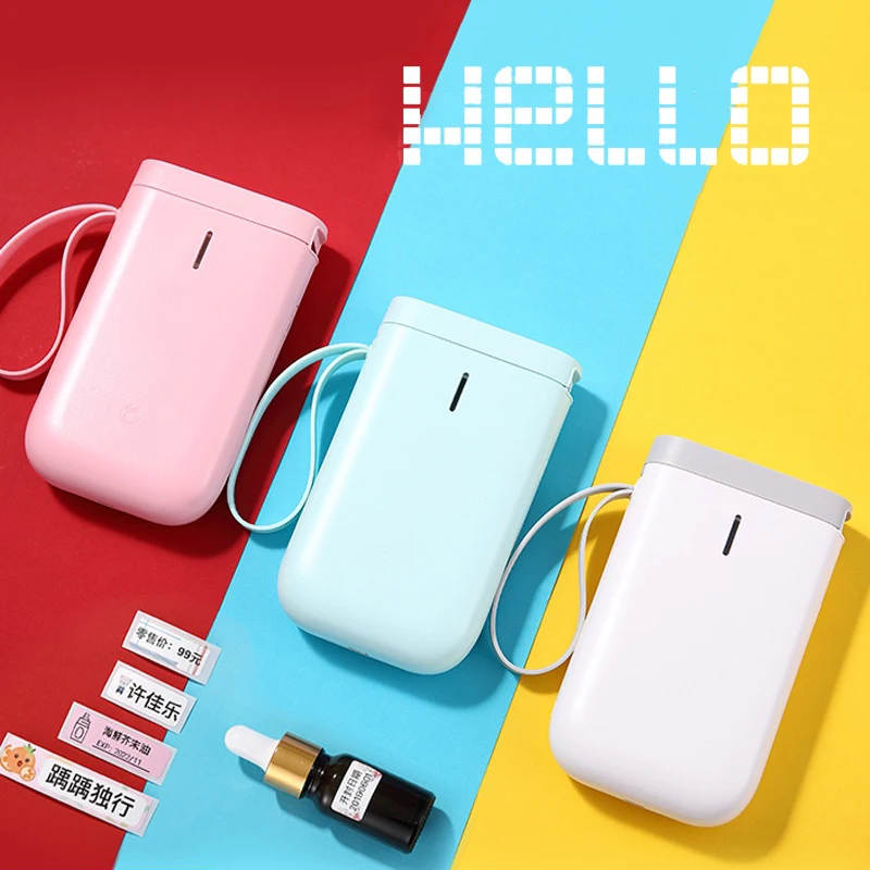 

D11 Portable Thermal Label Printer Mini Handheld Sticker Pocket Printer Bluetooth Connection for Mobile Phone Home Office DIY