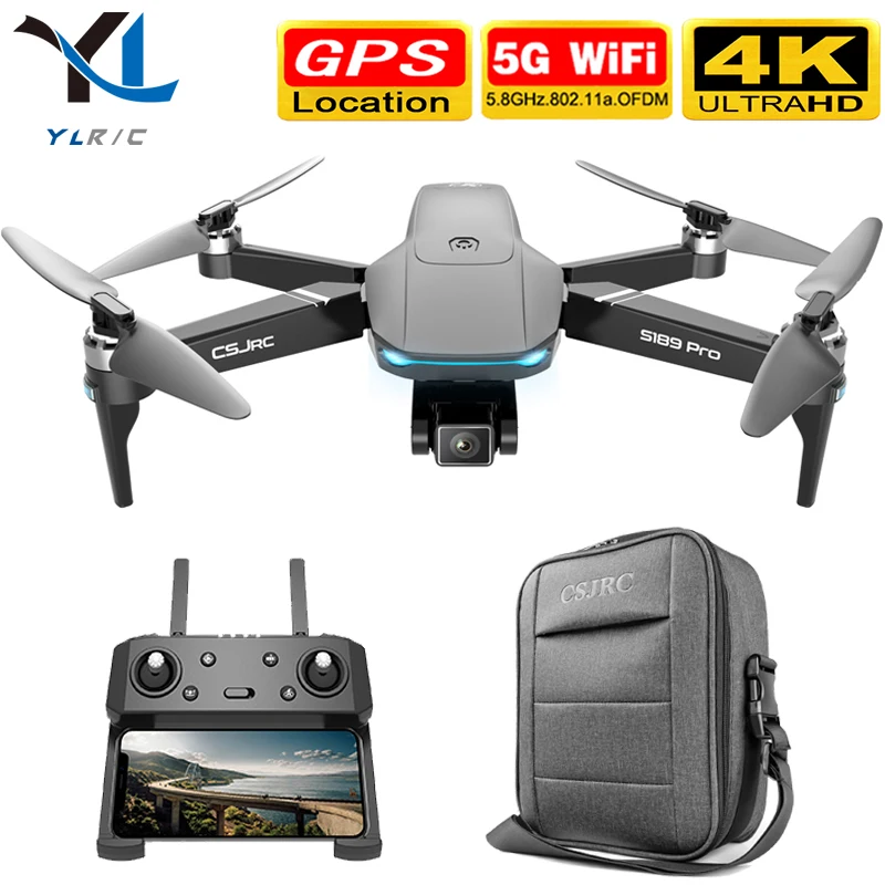 TRENDING! New S189 PRO drone 4k gps 5g WiFi rc quadcopter with brushless motor vision positioning flight 30 minutes rc distance 1Km