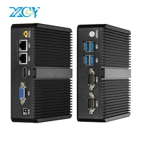 Xcy-Mini PC Windows 10/Linux,Intel Celeron j4125,デュアルギガビットギガビットイーサネット,2x rs232,hdmi vga,4x usb,ファンレス,産業用コンピューター