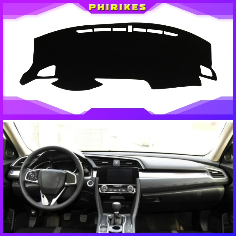 

Car Dashboard Cover Mat Pad Dashmat Dash Interior Sun Shade Instrument Protect Carpet Accessories For Honda Civic 2016 2017 2018