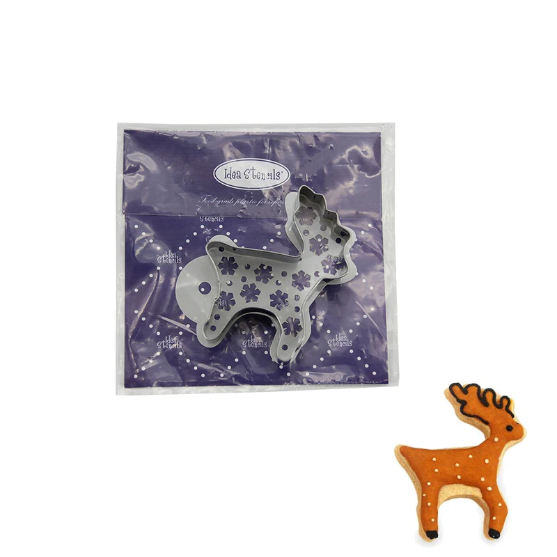 

Christmas Elk Cookie Decorator Stainless Steel Christmas Cake Cookie Decorating Tools Cartoon Biscuit Baking Bakeware Molds
