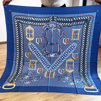 

VV Letters Scarf Women Brand Design Shawls Wraps Large Square Pashmina Female Handmade Hemming 140*140cm