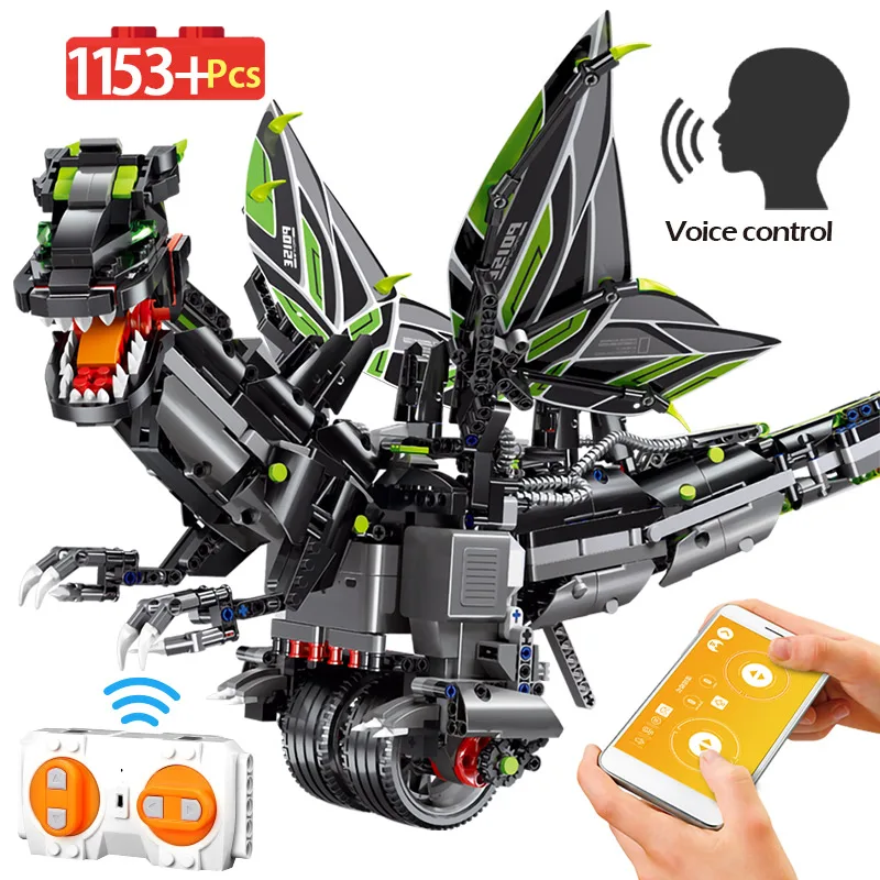 

1153pcs Legoingly RC Technic Dinosaur Education Brick Toys For Children APP Remote Control Mechanical Dinosaur Building Blocks