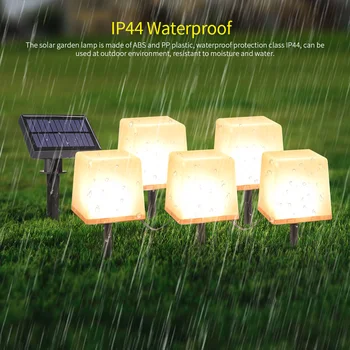 

One Drag Five Ice Brick Light String Outdoor Decorative Ground Lamp For Garden Pathway Lawn Patio