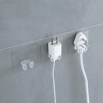 

5pcs Anti-skid Hooks Reusable Strong Sticky Traceless Transparent Kitchen Wall Hook Plug hook For Kitchen Bathroom Accessories