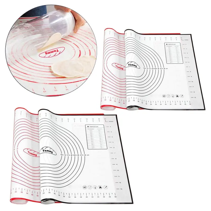 

Multi-size Non Stick Silicone Baking Mat With Scale Rolling Dough Pad Kneading Mat Kitchen Cooking Pastry Sheet Oven Liner