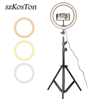

LED Ring Light Photography Lighting Selfie Lamp with Tripod Stand Dimmable Photo Lamp for Youtube Live Photo Studio Makeup Lamp